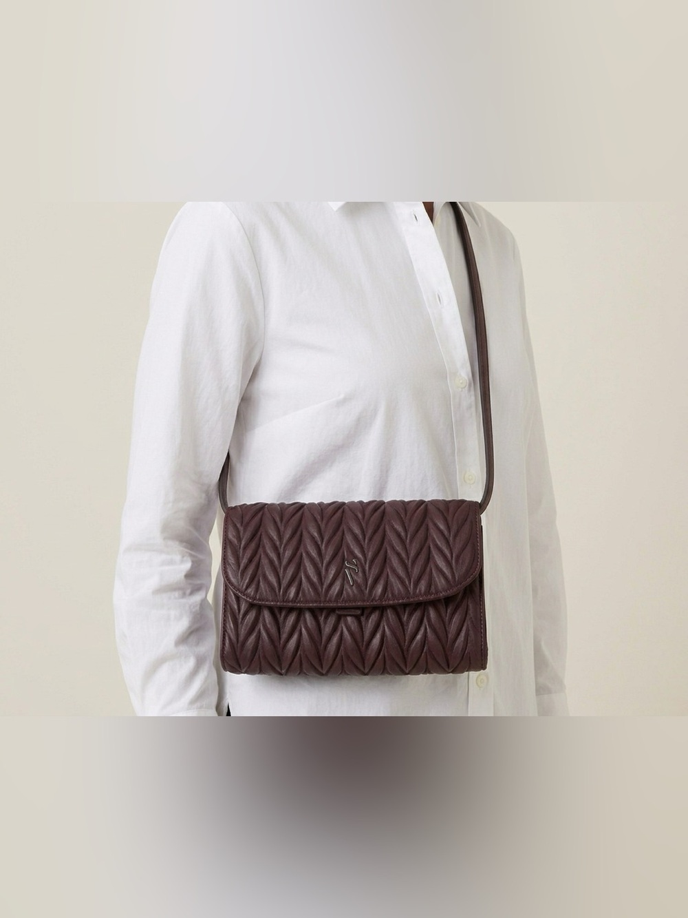 NWOT Simply Vera Wang Quilted Crossbody Purse Deep Chocolate Plum